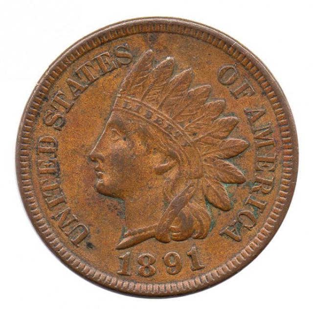 Монета Indian Head Cent, 1 цент 1891, США, США