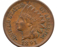 Монета Indian Head Cent, 1 цент 1891, США, США