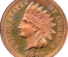 Монета Indian Head Cent, 1 цент 1890, США, США