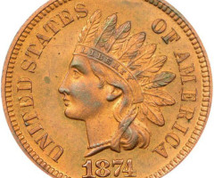 Монета Indian Head Cent, 1 цент 1874, США, США