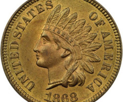Монета Indian Head Cent, 1 цент 1868, США, США