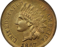 Монета Indian Head Cent, 1 цент 1867, США, США