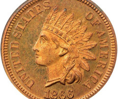 Монета Indian Head Cent, 1 цент 1866, США, США