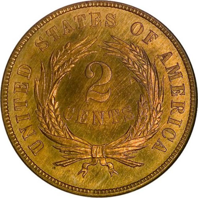 Монета Щит Союзу, 2 центи 1869, США, США