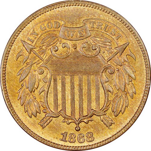 Монета Щит Союзу, 2 центи 1868, США, США