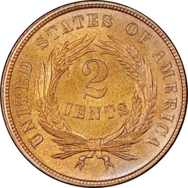 Монета Щит Союзу, 2 центи 1866, США, США