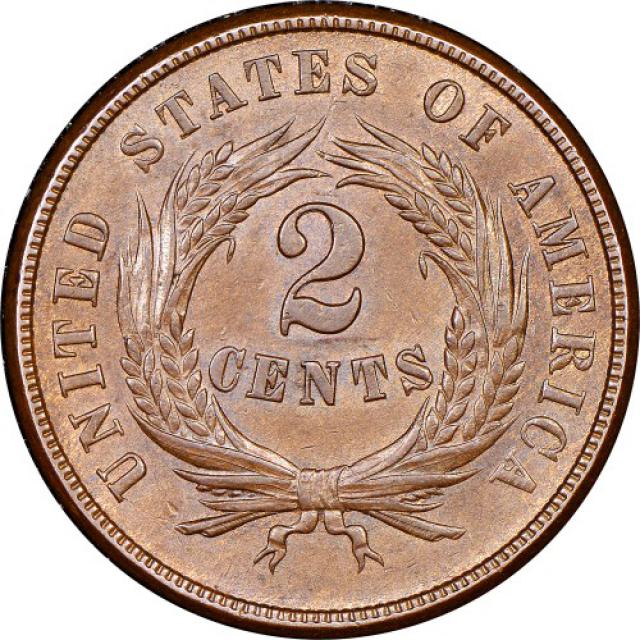 Монета Щит Союзу, 2 центи 1865, США, США