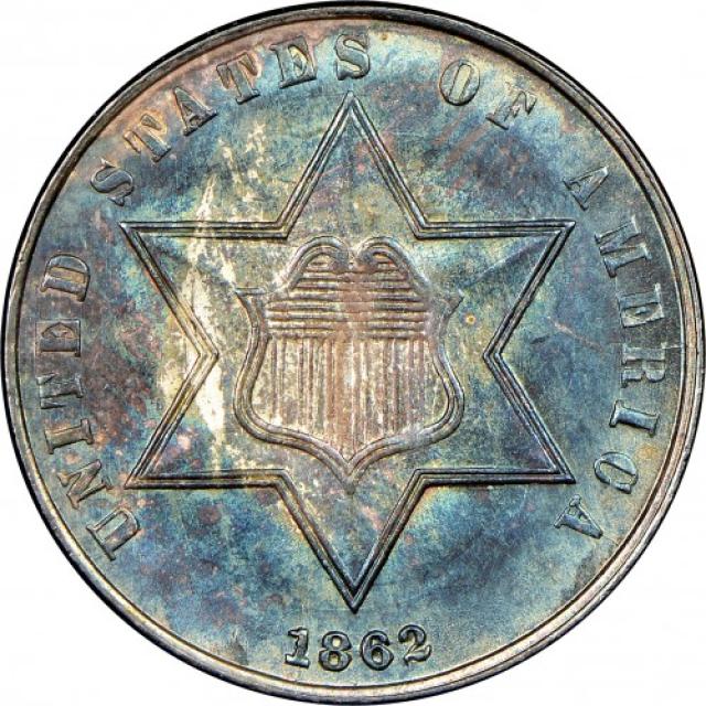 3 центи 1862, США, США