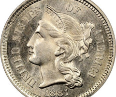 Монета Three Cent Nickel, 3 центи 1882, США, США
