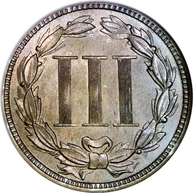 Монета Three Cent Nickel, 3 центи 1867, США, США