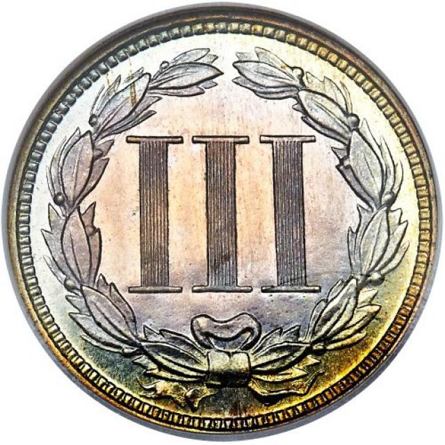 Монета Three Cent Nickel, 3 центи 1865, США, США