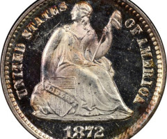 Монета Свобода, що сидить, ½ дайма 1872, США, США