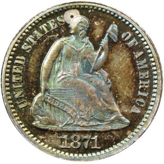 Монета Свобода, що сидить, ½ дайма 1871, США, США