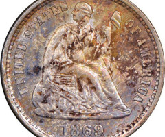Монета Свобода, що сидить, ½ дайма 1869, США, США