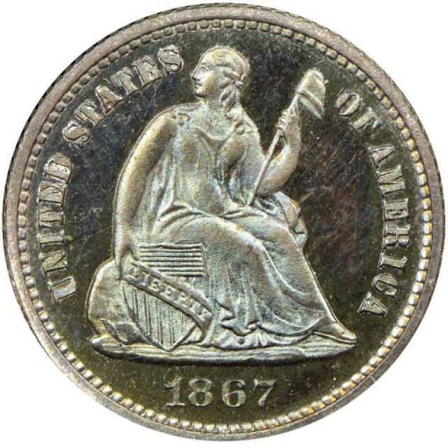 Монета Свобода, що сидить, ½ дайма 1867, США, США