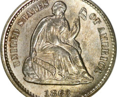 Монета Свобода, що сидить, ½ дайма 1863, США, США