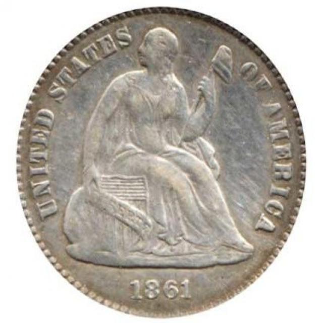 Монета Свобода, що сидить, ½ дайма 1861, США, США
