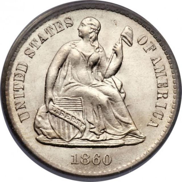 Монета Свобода, що сидить, ½ дайма 1860, США, США
