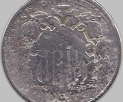Монета Щит Союзу, 5 центів 1866, США, США