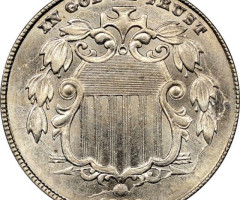 Монета Щит Союзу, 5 центів 1882, США, США