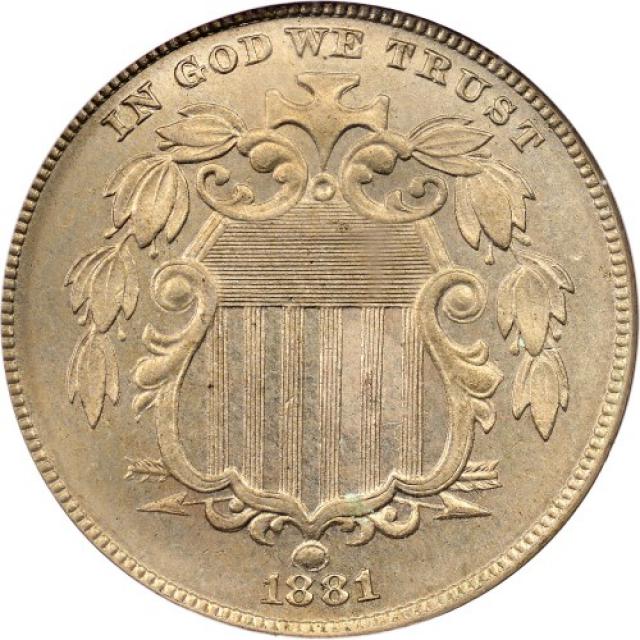 Монета Щит Союзу, 5 центів 1881, США, США
