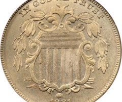 Монета Щит Союзу, 5 центів 1881, США, США