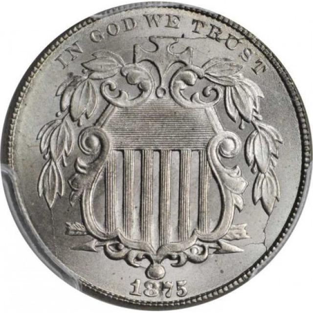 Монета Щит Союзу, 5 центів 1875, США, США