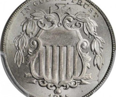 Монета Щит Союзу, 5 центів 1875, США, США