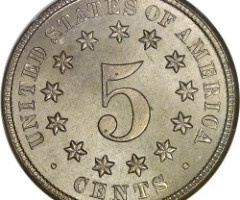 Монета Щит Союзу, 5 центів 1870, США, США