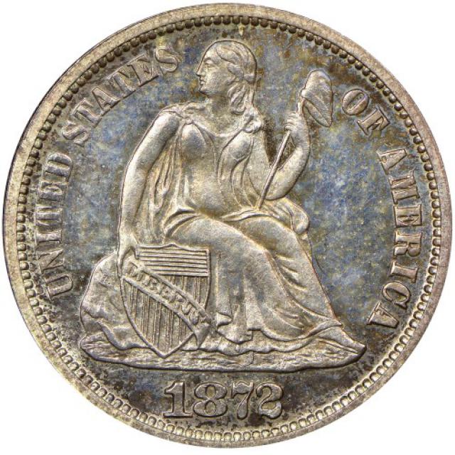 Монета Seated Liberty Dime, 1 дайм 1872, США, США