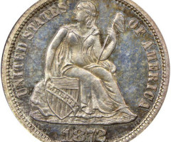 Монета Seated Liberty Dime, 1 дайм 1872, США, США