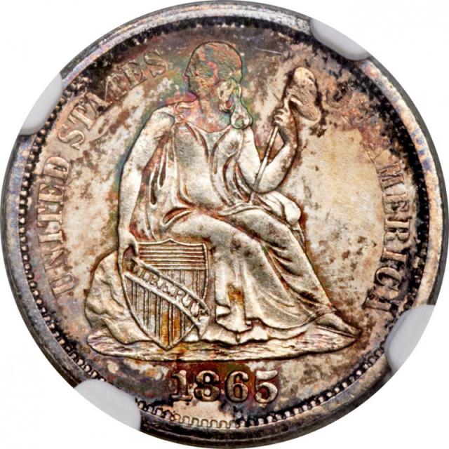 Монета Seated Liberty Dime, 1 дайм 1865, США, США