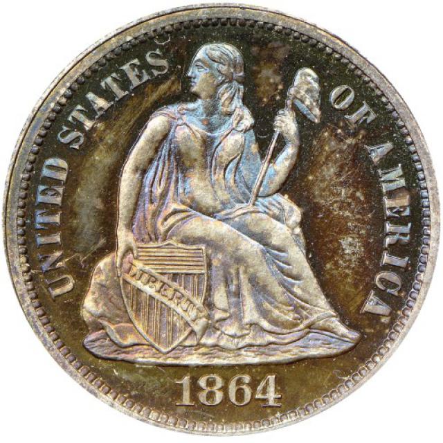 Монета Seated Liberty Dime, 1 дайм 1864, США, США