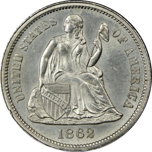 Монета Seated Liberty Dime, 1 дайм 1862, США, США