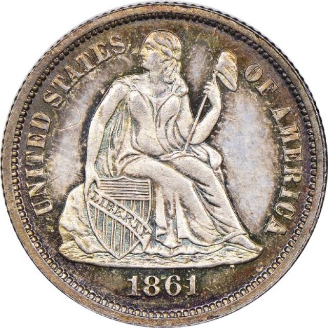 Монета Seated Liberty Dime, 1 дайм 1861, США, США