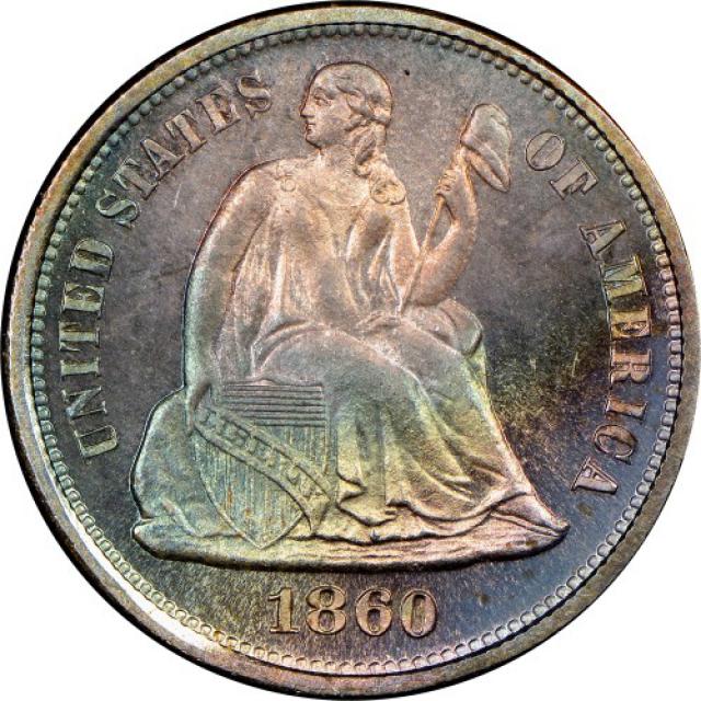 Монета Seated Liberty Dime, 1 дайм 1860, США, США