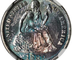 Монета Seated Liberty Dime, 1 дайм 1889, США, США