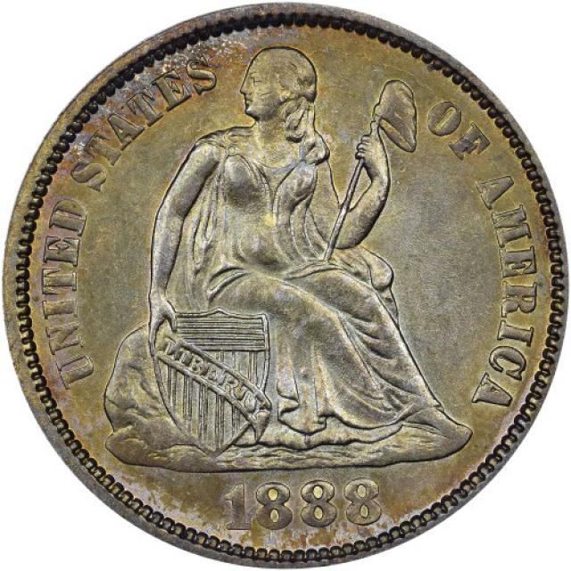 Монета Seated Liberty Dime, 1 дайм 1888, США, США