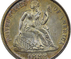 Монета Seated Liberty Dime, 1 дайм 1888, США, США