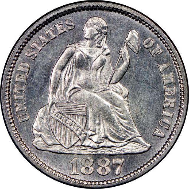 Монета Seated Liberty Dime, 1 дайм 1887, США, США