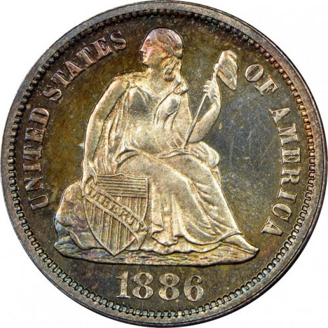 Монета Seated Liberty Dime, 1 дайм 1886, США, США