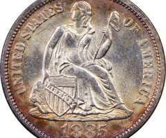 Монета Seated Liberty Dime, 1 дайм 1885, США, США