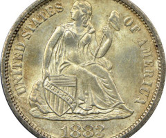 Монета Seated Liberty Dime, 1 дайм 1883, США, США