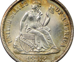 Монета Seated Liberty Dime, 1 дайм 1882, США, США