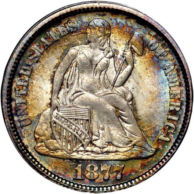Монета Seated Liberty Dime, 1 дайм 1877, США, США