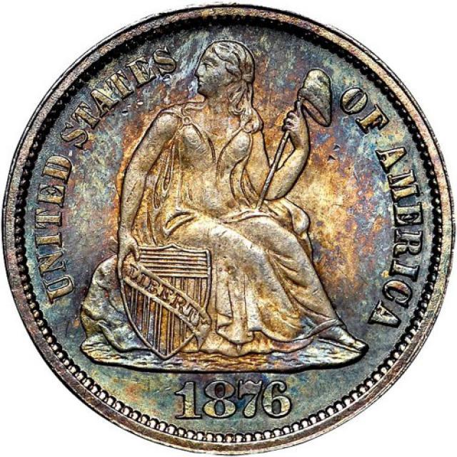 Монета Seated Liberty Dime, 1 дайм 1876, США, США