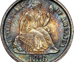 Монета Seated Liberty Dime, 1 дайм 1876, США, США