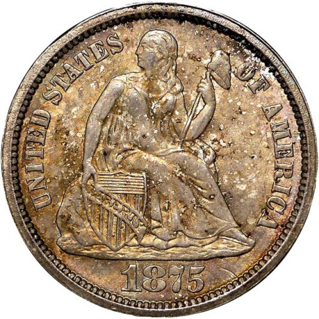 Монета Seated Liberty Dime, 1 дайм 1875, США, США