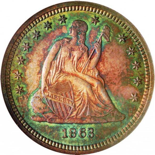 Монета Seated Liberty Quarter, ¼ долара 1863, США, США