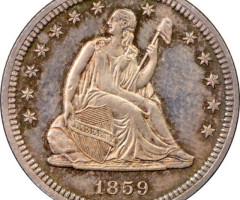 Монета Seated Liberty Quarter, ¼ долара 1859, США, США